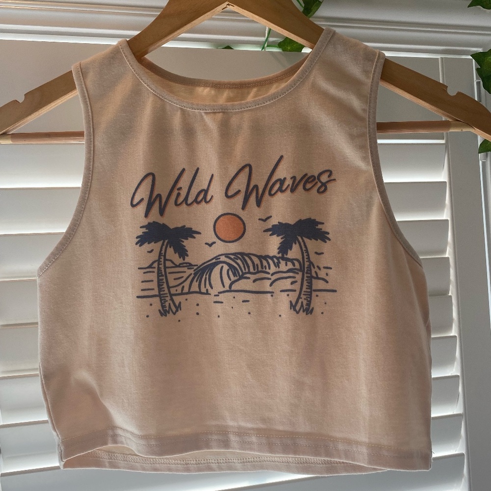 yellow graphic tank top